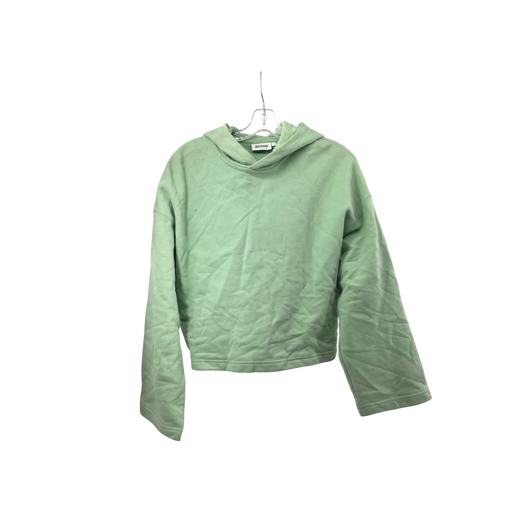 Weekday Women's Hoodie Transit Sweatshirt Green Organic Cotton Small NWI
